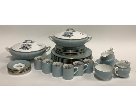 A Royal Worcester 'Woodland' dinner service, comprising dinner plates (6), dessert plates (6), carving dish, tureens (2), gra