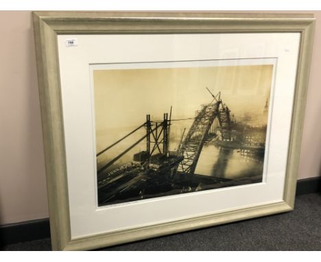 After Jan Radwanski : The Tyne Bridge in its Glory, photographic print, 74 cm x 54 cm, signed in pencil, framed.