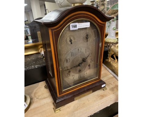 MAHOGANY CASED CHIMING BRACKET CLOCK 41CMS (H) APPROX