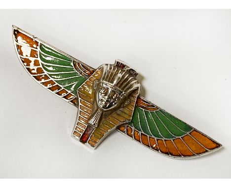 EYGPTIAN STYLE ENAMEL BROOCH