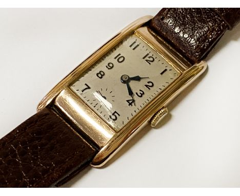 9CT GOLD VINTAGE GENTS SWISS WRISTWATCH
