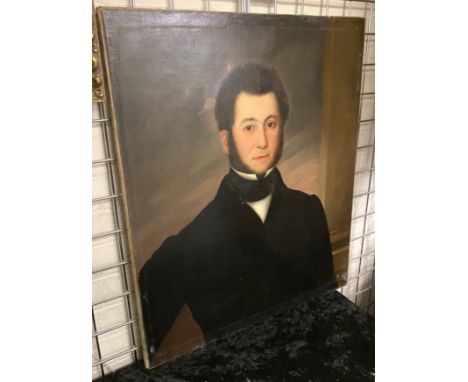 19THC PORTRAIT OF GENTLEMAN - OIL ON CANVAS - 76 X 63 CMS APPROX