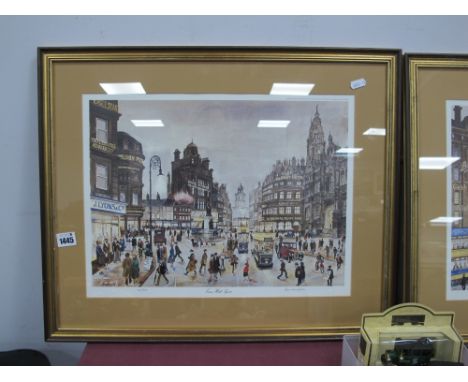 George Cunningham 'Town Hall Square' limited edition colour print of 250, signed lower right, blind back stamp, 30 x 41.5cm.