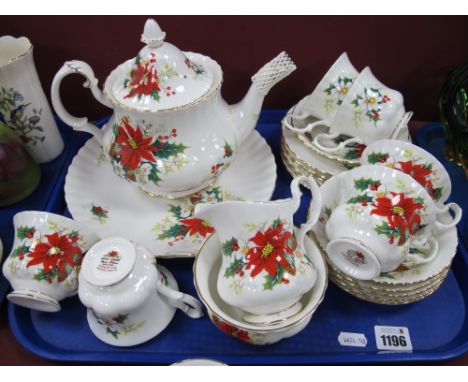 Royal Albert 'Poinsettia' Table China, of twenty two pieces, including teapot.