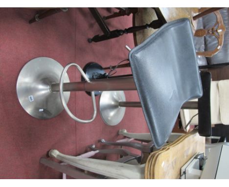 Two Bar Stools, and a standard lamp. (3)
