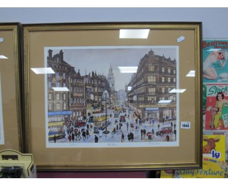 George Cunningham 'Coles Corner', limited edition colour print of 250, signed lower right, blind back stamp, 30 x 41.5cm.