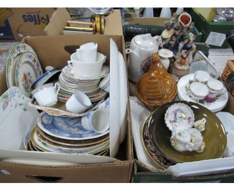 Spode, Doulton, other plates, ceramics, etc:- Two Boxes.
