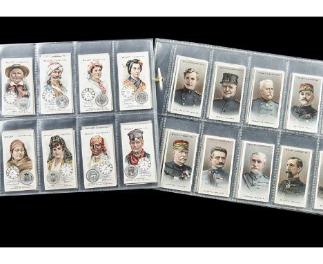 Cigarette Cards, Mixture, Wills's Allied Army Leaders together with Time and Money in Different Countries (both gd)