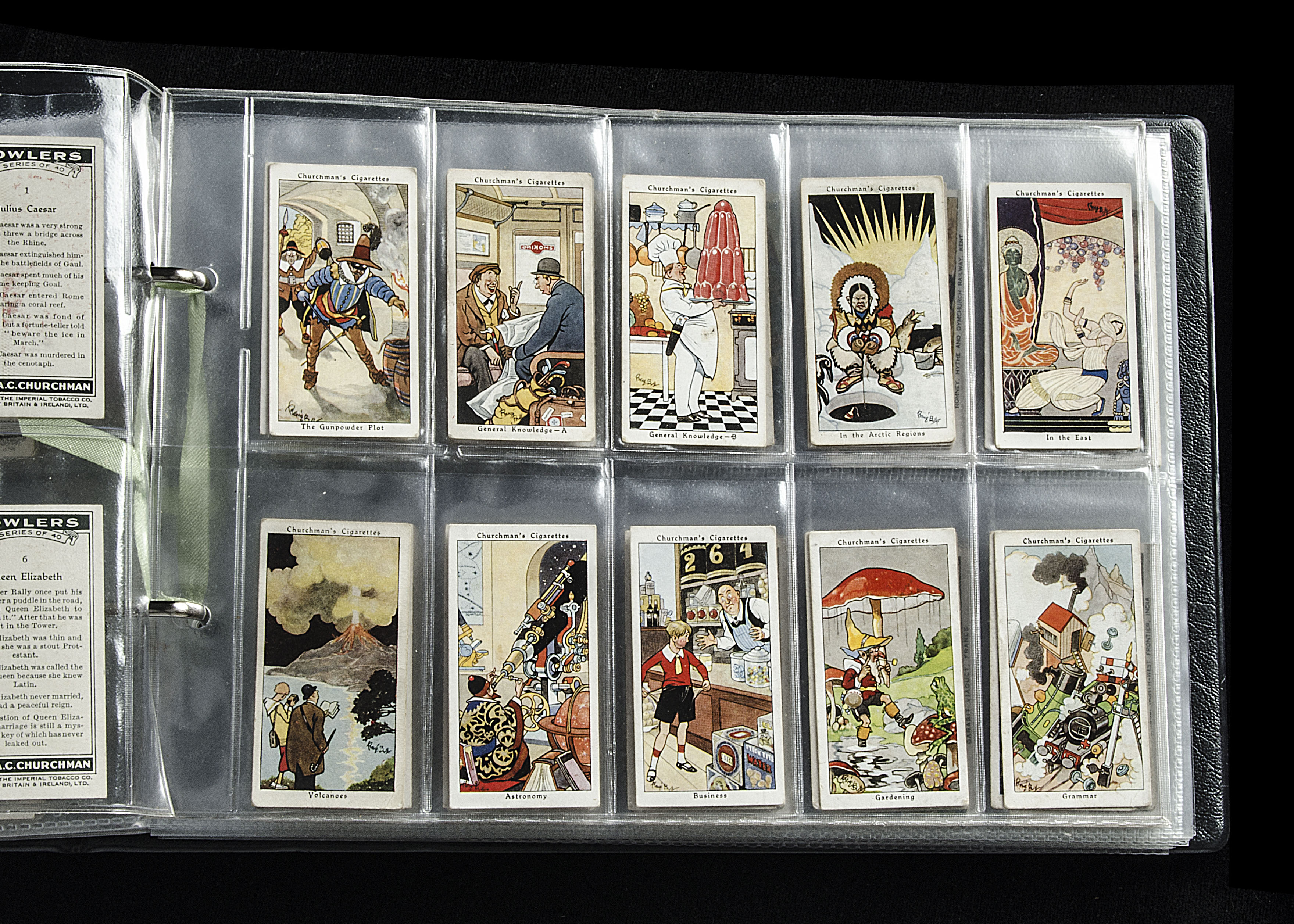 Cigarette Cards, Churchman's complete sets to include Well Known Ties, Kings of Speed and Howlers