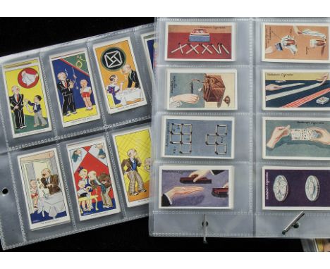 Cigarette Cards, Tricks and Puzzles, complete sets to include Gallaher's Tricks & Puzzles (100 black back), Lloyds Tricks & P