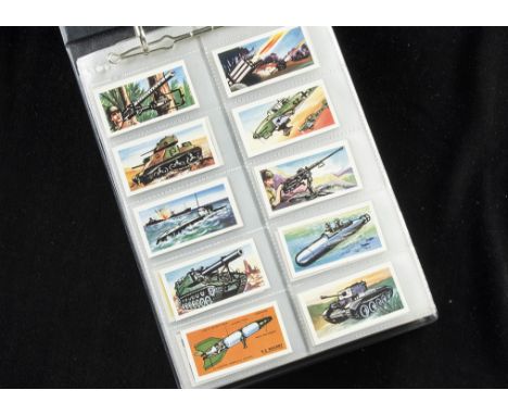 Trade Cards, Transport and Military, a modern album containing 18 sets to include  North Co Operative Society Weapons of Worl