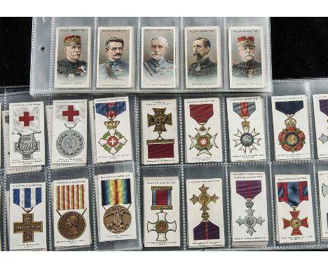 Cigarette Cards,  Military, complete sets to include Players War Medals & Decoration (90), Flags of the League of Nations, Na