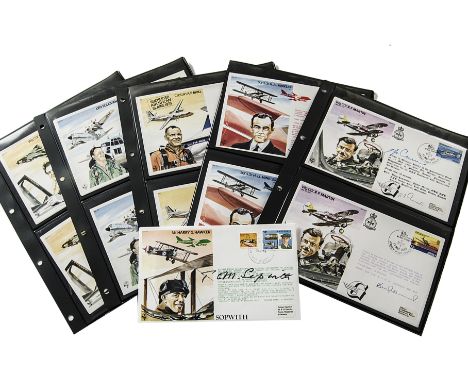 Stamps, Military   a collection of 80 RAF Series covers, presented in pairs the 40 different designs celebrate notable pilots
