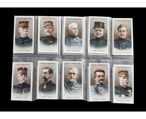 Cigarette Cards,  Mixture, a collection of 7 sets to include Will's Allied Army Leaders, Ships Badges, and Merchant Ships of 