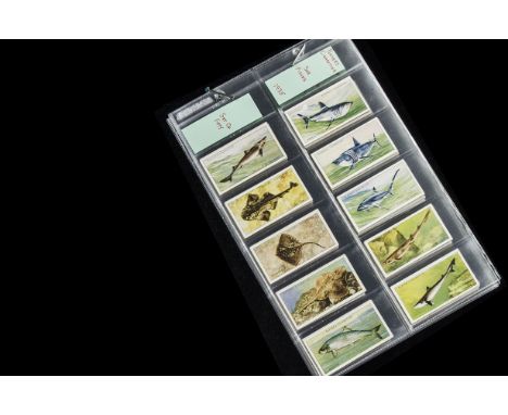 Cigarette Cards, Fish, 3 complete sets to include Players Sea Fishes, Fresh Water Fishes (pink back) and R J Lea's Fish (vg)(
