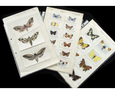 Cigarette Cards, Butterflies & Moths, a variety of part sets to include R Lea's Butterflies & Moths (P size silks)(3), Player