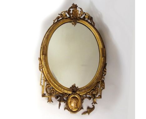 MIRROR.
A 19th century gilt moulded mirror. 98 x 56cm.
PLEASE NOTE:  Our in-house, postal shipping service is NOT available f