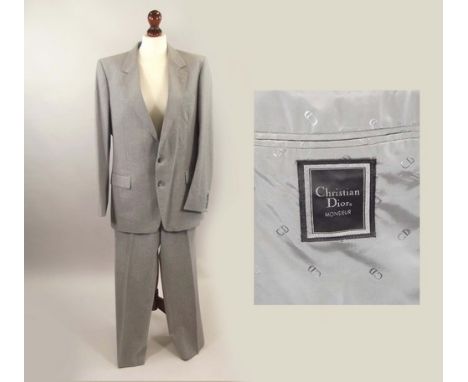 CHRISTIAN DIOR.
A gentleman's Christian Dior, pale grey, pure wool single breasted suit.