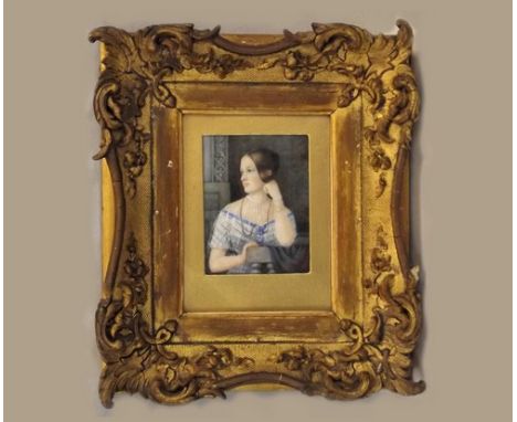 WILLIAM EGLEY MINIATURE.
A Victorian portrait miniature on ivory of 'Blanche Wodehouse'. Indistinctly signed & dated lower ri