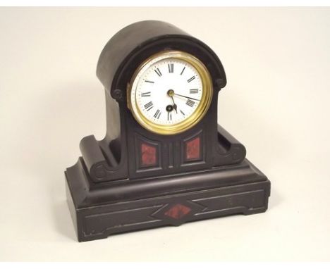 MANTEL CLOCK.
A Victorian slate cased mantel clock. Height 26cm.
PLEASE NOTE:  Our in-house, postal shipping service is NOT a
