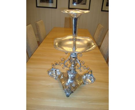 Sterling silver epergne, with Birmingham hallmarks (on each of the 5 pieces that make up the epergne), total weight circa 3,5