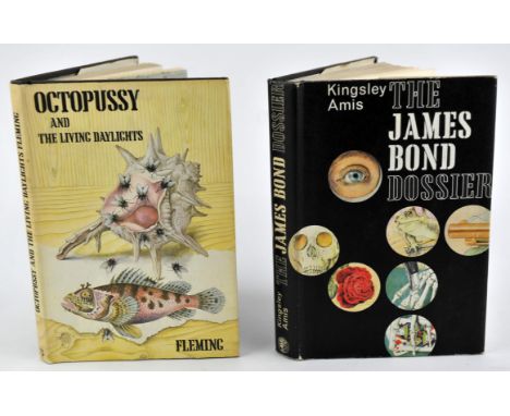 Ian Fleming - Octopussy and The Living Daylights, first edition hardback book, patterned endpapers,dust-jacket unclipped, ori