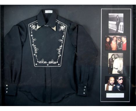 Michael Jackson - A black western shirt with white bib pattern on the front owned and worn by Michael Jackson. A Tony Alamo o