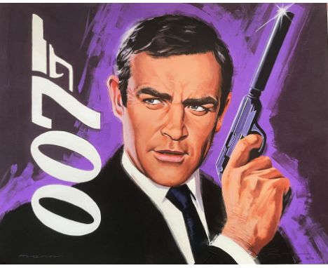 Sean Connery as James Bond 007, limited edition print by Paul Mann, hand signed and numbered 76/110, 16 x 20 inches. Conditio