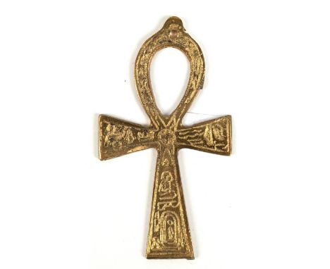 Kreuz, Bronze, Ägypten, mit Hieroglyphen, H. 10 cm