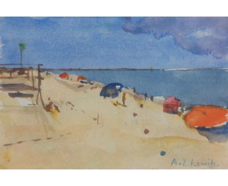 Zitzewitz, Augusta von (1880 Berlin-1960 ebenda) "Strandleben", Aquarell, sign. u.r., 18,5x24 cm, hinter Glas und Rahmen (leb