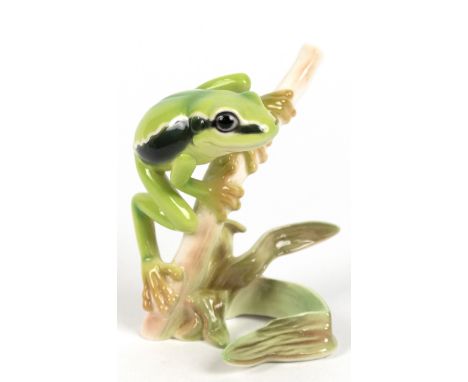 Figur "Laubfrosch", Goebel, Nr. 35017, polychrom bemalt, H. 8,7 cm