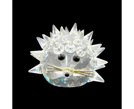 Pointed crystals across body, black button eyes and nose. Silver whiskers. Swarovski SCS backstamp. 7630 030 000. Artist: Max