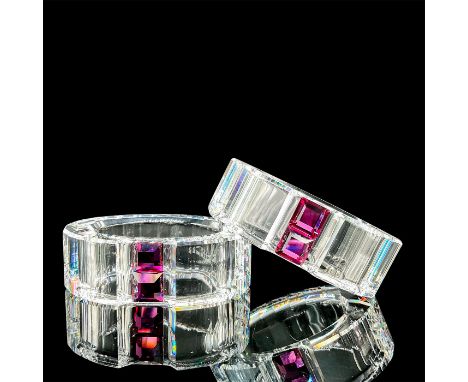 Part of the Crystal Decor collection and were called â€œRainbow". Lead crystal napkin rings with fuchsia accents. Swarovski e