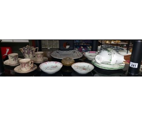 A quantity of Shelley cups, side plates, also Chinese tea cups, saucers and tea pot etc.