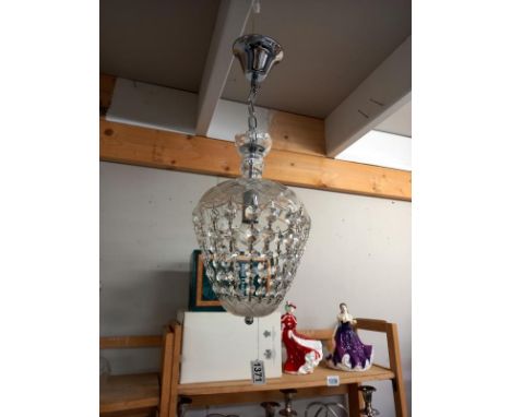A crystal glass ceiling light.