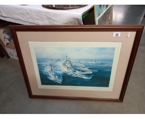 A signed print South Atlantic task force by Robert Taylor (76cm x 59cm) COLLECT ONLY