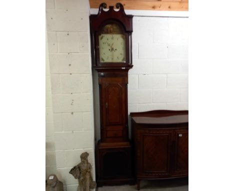 A Victorian mahogany 8 day longcase Grandfather clock with bird inlay decoration.