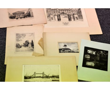 ARTHUR RALPH MIDDLETON TODD (1891 - 1966) - Ponte Vecchio, etching, signed in pencil, unframed, 16cm x 15cm also another by R