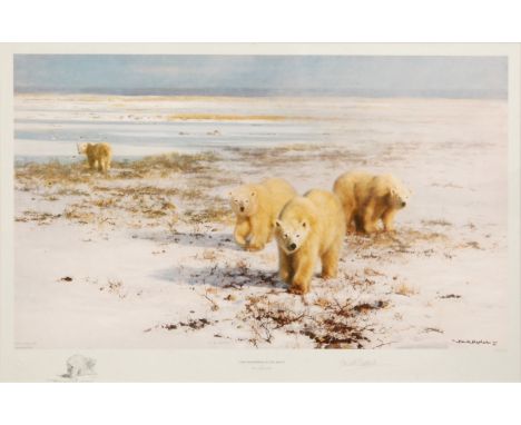 AFTER DAVID SHEPHERD OBE (b.1931) - Lone Wanderers of the Arctic, photographic reproduction, signed in pencil and numbered 10