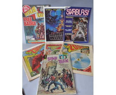 A SMALL SELECTION OF 'NO 1' VINTAGE COMICS. to include 2000AD, Starlord, Cracker 1975, Cheeky Weekly 1977, Whoopee and Jackpo
