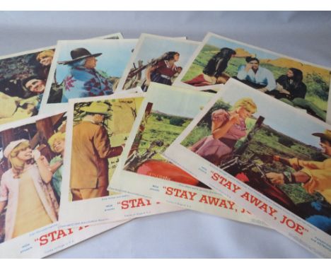 A SET OF EIGHT AMERICAN VINTAGE ELVIS PRESLEY CINEMA LOBBY CARDS, Elvis Presley in Stay Away Joe, circa 1968, average 28 x 36