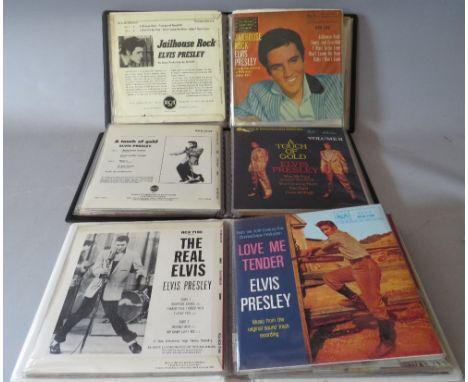 A COLLECTION OF VINTAGE AND MODERN ELVIS PRESLEY RECORDS, contained in three folders, to include a selection of film soundtra