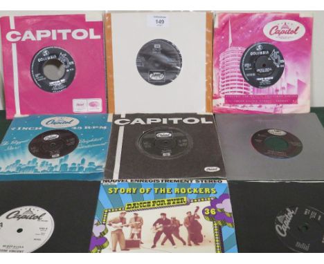 A COLLECTION OF GENE VINCENT 7" SINGLE RECORDS, comprising a selection of Capitol and Columbia label editions, together with 