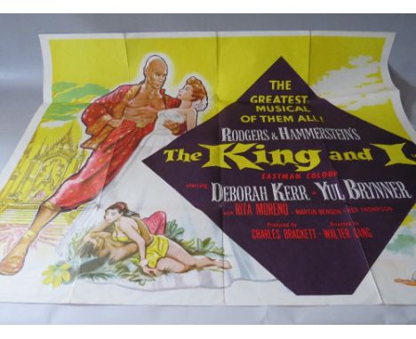 A VINTAGE 20th CENTURY FOX 'THE KING &amp; I' FILM POSTER, printed in England, approx. 75 x 100 cm, together with a reproduct