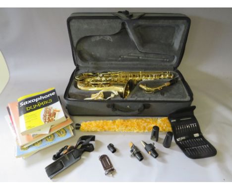 A JULIUS KELWERTH SX90R ALTO SAXOPHONE,  with cased mouthpieces, tutorial book and accessoriesCondition Report:Lacquered bras