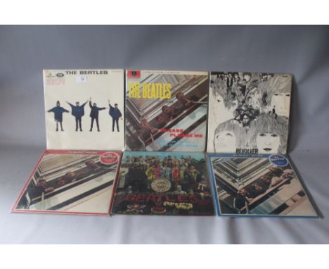 THE BEATLES - A COLLECTION OF SIX LPS / RECORD SETSHelp! - stereo Parlophone PCS3071, yellow and black label YEX168Please Ple