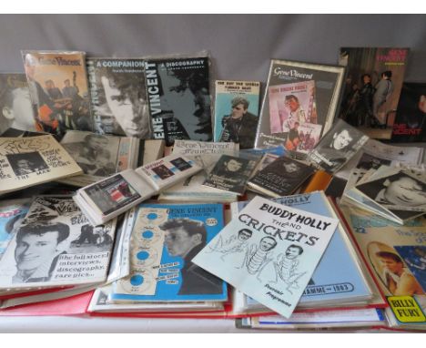 A LARGE COLLECTION OF MAINLY GENE VINCENT EPHEMERA, to include French European tour programme, a selection of books and print