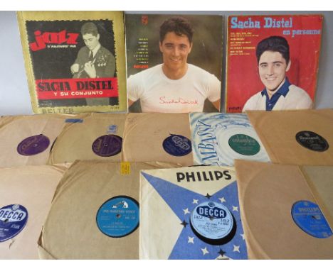 A LARGE COLLECTION OF VINTAGE 78 RPM RECORDS, to include Sacha Distel, Dick Jacobs, Tommy Edwards, Paul Anka, Slim Whitman, N