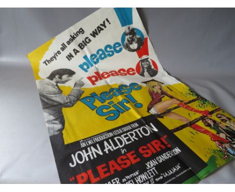 A VINTAGE (PLEASE PLEASE ) 'PLEASE SIR' FILM / CINEMA POSTER, starring John Alderton, for Rank Organisations, printed by W.E.