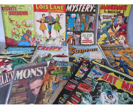 A COLLECTION OF VINTAGE COMIC BOOKS, comprising detective, mystery, superhero and western themed examples etc., to include Di